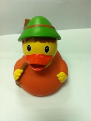 China Green Hat Squeeze Custom Rubber Ducks OEM 8cm Height Traveller Style for sale