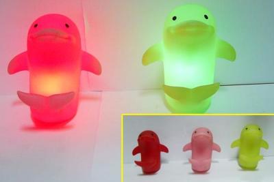 China Dolphin Night Lamp Light Up Bath Ducks LED Flashing Toy For Bed Room Decoration for sale