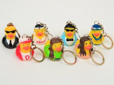 China OEM Singer / Swan Character Mini Duck Keychains Toy BPA Free Vinyl Material Kechain Duck toy for sale