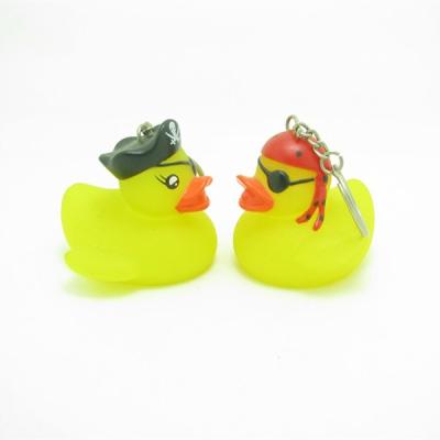 China Lovely Pirate Baby Bath Mini Duck Keychains With LED Night Light Design for sale