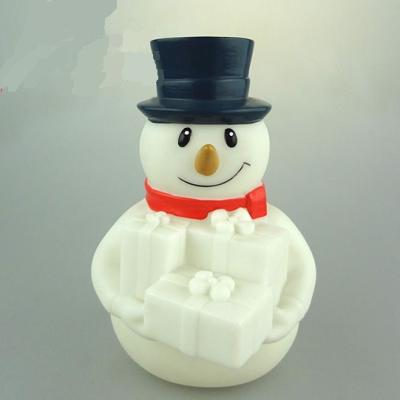 China Rubber Christmas Light Up Snowman LED Light Ornament Multi Color Changing for sale