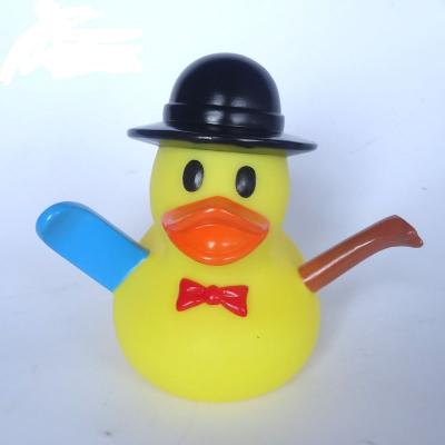 China LED Light Up Bath Christmas Rubber Duck Non Phthalate With Snowman Shape for sale