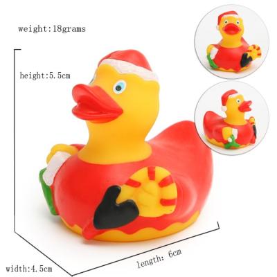 China Promotional Gift Mini Christmas Rubber Duck With Santa Hat / Custom Logo 6P Free for sale