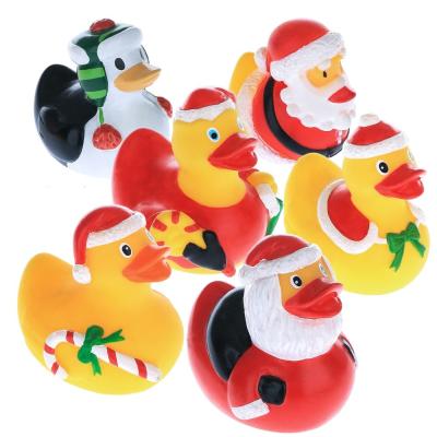 China 5.5cm Kerstmisdecoratie van de Hoogte Rubbereend, Samendrukking die Plastic Eenden drijven  Te koop