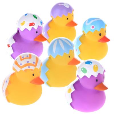 China Broken Egg Colorful Small Christmas Rubber Duck Promotional Gift OEM Pattern for sale