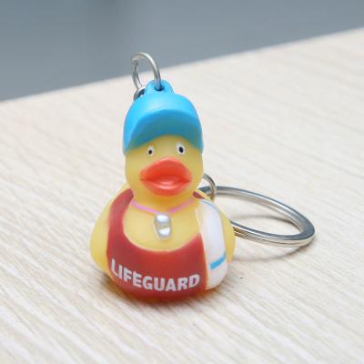 China Huissleutel Rubberducky Inbare Keychains, Geassorteerde Mini Rubbereend Keychains  Te koop