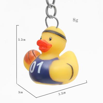 China Harmless Cute Sports Theme Mini Duck Keychains Gift For Kid'S Birthday Parties for sale