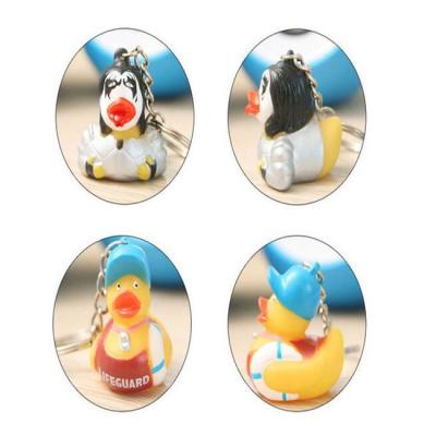 China Children Funny Mini Duck Keychains Soft PVC Eco - Friendly Material OEM / ODM for sale