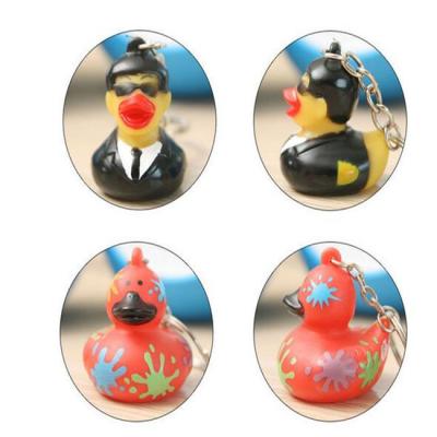 China Customized Mini Rubber Animal Keychains Monster Duck For Bag BPA Free Vinyl for sale