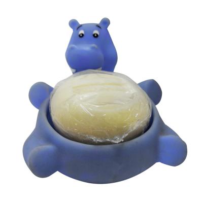 China Cute Animal Floating Bath Toys / Rubber Bathtub Frog Duck Hippo Soap Dish for sale