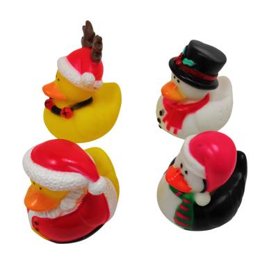 China Christmas Yellow Rubber Ducks Baby Tub Toys Cute Deer / Penguin Pattern for sale