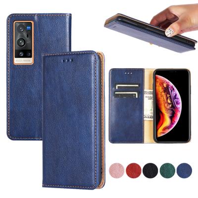 China Shockproof Wallet Mobile Cover For VIVO X70 Pro Plus S7 S6 X50E X60 Pro Plus Y72 5G IQOO Neo3 Z3 Back Cover Luxury Leather Phone Case for sale