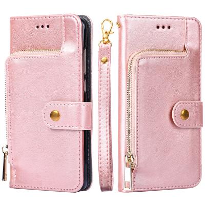 China Shockproof Zipper Wallet Phone Cover For Itel Vision 1 A48 Flip Leather Phone Case For Tecno Spark 7 6 For POP 5 Infinix Hot 7 8 9 10 Lite for sale