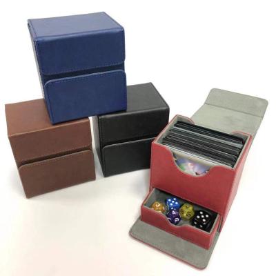 China Economy Leather PU Game Card Box Board Game Bundle Cards Storage Box YYL-DB08 for sale