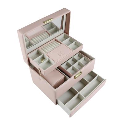 China Large Capacity Jewelry Box European And Korean Princess Jewelry Box Fashionable Multifunctional Wedding Birthday Gift for sale