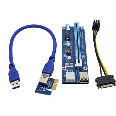 China Mobile Phone PCI-E 16x to 1x Powered Riser Adapter Card with 60cm USB 3.0 Extension Cable for sale