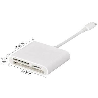 China 3-in-1 memory card reader for iPhone and iPad TF/CF/SD supported CJA216 for sale