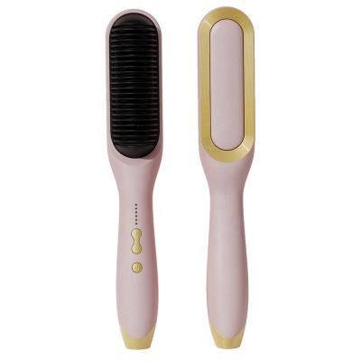 China Hot Heating brush+Negative Ion Hair Straightener Brush Fast Brush 130-200 Degree Heating Styler Professional for sale