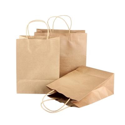 China Handmade Luxury Environmental Sensitive Craft Brown Wholesale Custom Shopping Or Food Paper Bag for sale