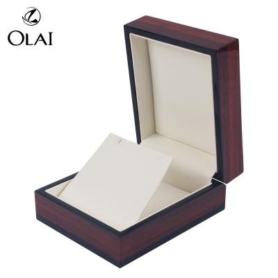 China MDF+Glossy Lacquer Custom Logo Printed Jewelry Box With Logo Luxury Design Wooden Luxury Box Ring Box Jewelry Case for sale