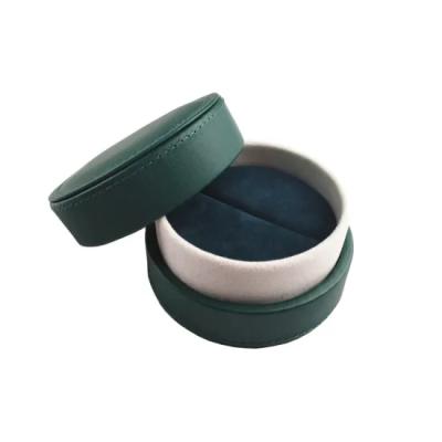 China Luxury Design Custom Made Velvet PU Leather Round Wrap Octagonal Wedding Ring Box for sale