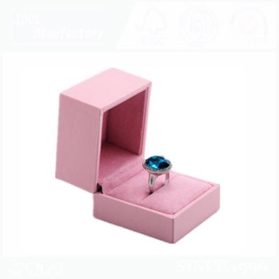 China Fashionable Wholesale Velvet Coated Plastic Insert Paper Square Ring Box for sale