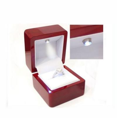 China High End Glossy Wooden Wedding Ring Packaging Box In Stock MJH-888 for sale