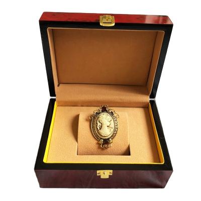 China Custom Watch Jewelry Box Square Watch Box Luminous Lacquered Wooden Watch Storage Box for sale