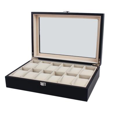 China 12 Slots Handmade Wooden Watch Storage Box Stained Glass Display Watch Storage Cases For Men for sale