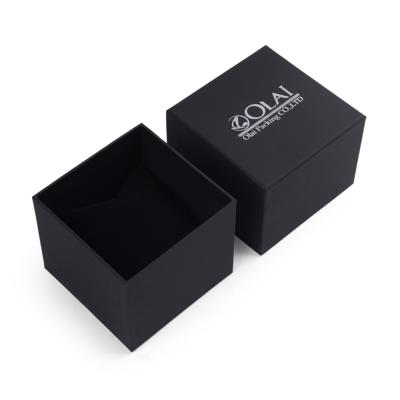 China Eco - Friendly Black Special Paper Watch Box , Custom Logo Watch Box With Velvet Insert for sale