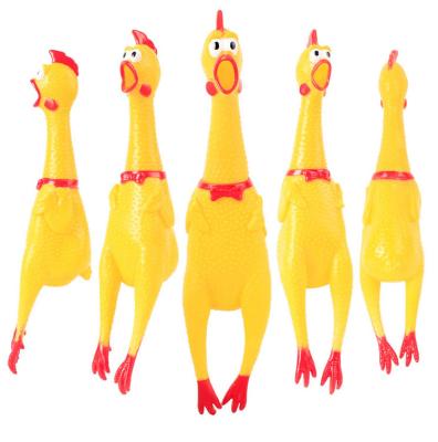 China For Fun 2022 Cute Cartoon Chicken Squeeze Rubber Screaming Noise Toy Pets Toy Product Dog Toys Funny Shrilling Decompression Tool Instrument for sale