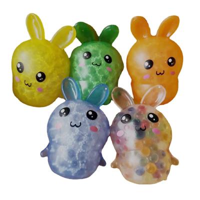 China 2022 Easter Bunny Water Play Beads Balls 4 Colors Squeeze Squishy Bunny TPR Squishy Bunny Toys Squishy Bunny Beads Stress Balls for sale