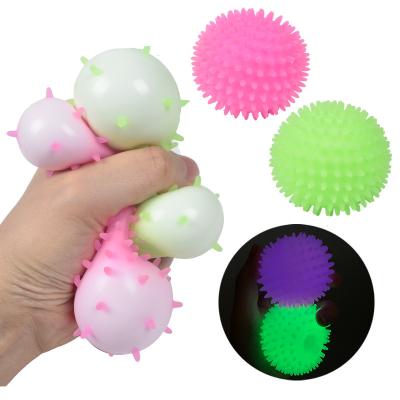 China 2022 New Novelty Flour Plastic Colorful Tpr Glow In The Dark Squeeze Ball Anti Stress Restless Person Sensory Toys For Kids for sale