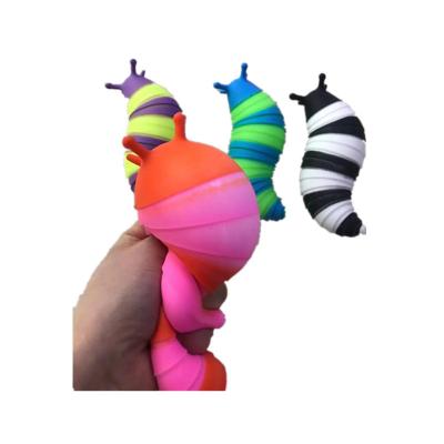 China Eco Friendly Squishy Slug Toy TPR Squeeze Squishy Sensory Toy Funny Anti-stress Kids Slug TPR Soft Decompression Toy for sale