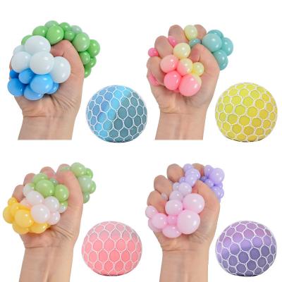 China The Other Sensory Toy Changing Mesh Stress Squishy Balls Relief Squeeze Balls Grape Color 6.0cm Multi High Quality for sale