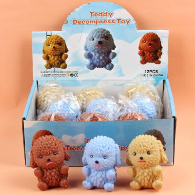 China Relieve Stress Hot Selling Decompression Simulation Teddy Dog Toys Cute TPR Relax Stress Relief Anxiety Simulation Dog Squeeze Animal Toy for sale