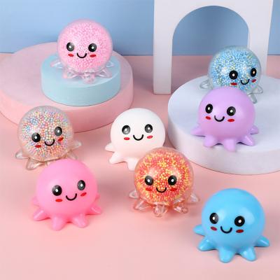 China Hot Selling Fidget Toys Funny Educational Stress Balls Silicone Toys Octopus Soft Squeeze PU Relief Toys Squishy Ball for sale