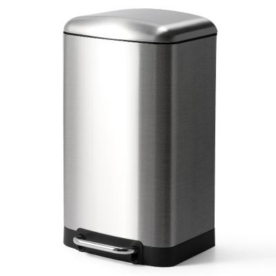 China Ninestars Sustainable Trash Can With Pedal Foot Pedal Waste Bin Stainless Steel Trash Can for sale