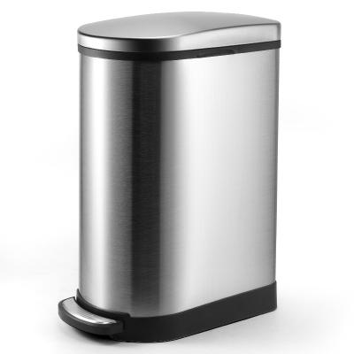 China Ninestars Sustainable Trash Can With Pedal Foot Pedal Waste Bin Stainless Steel Trash Can for sale