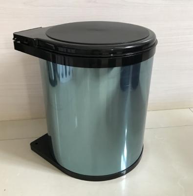 China Sustainable 8L Stainless Steel Sideboard Rotate Lid Save Space Trash Can Rubbish Bin for sale