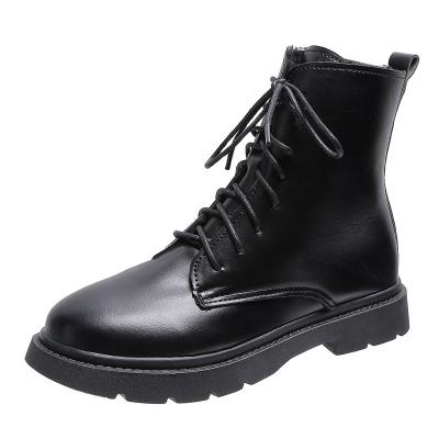 China Winter Waterproof Lady Snow Boot Martin Combat Boot Dress Business Lace Up PU Leather Ankle Boots Women Lightweight Warm Bootie For Women for sale