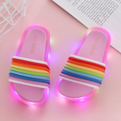 China Baby Girls Boys Kids Non-Slippery Slippers Flat Shoes Ignition Deodorization Children's Slippers LED Flashing Reuse Slippers Shoes for sale