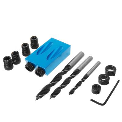 China 14Pcs/Set Hole Marker Drill Bits Woodworking Pocket Oblique Hole Puncher Kit Angle Drill Guide Set AEG001 for sale