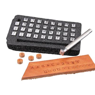 China High Quality Leather Alphabet Number Punch Tools Kit Leather Stamping Tools AMW001 Embossing Stamp for sale