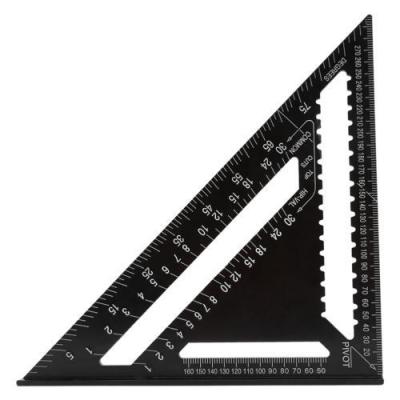 China Metal 12 Inch - High Grade Aluminum Alloy Black 30CM High Precision Metal Triangle Scale Ruler for sale