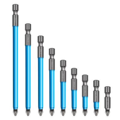 China Anti Slip Steel Screwdriver Bit Set 7pcs Magnetic Anti-skid Drill Bit and Double Head Ph2 Hex Screwdriver Bit Set 25-150mm for sale