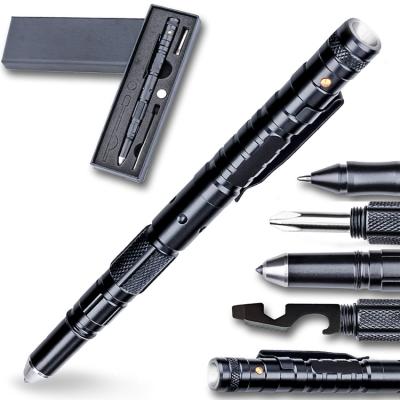 China Multifunctional Outdoor Equipment Pen Glass Breaker Self Defense Tactical Pen With Led Tactical Tool 160*13MM for sale