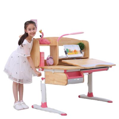 China GMYD A120 modern luxury solid wood kids tables with shelf kid children study table and chair set for sale