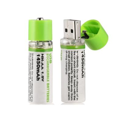 China Toys USB Rechargeable Battery 1.2v AA Ni-MH Battery 1450mah for sale