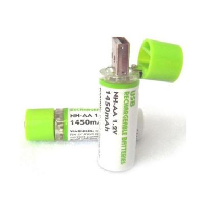 China Rechargeable Toys NH-AA 1.2V 1450mAh USB Li Ion Battery For AA Batteries Products for sale